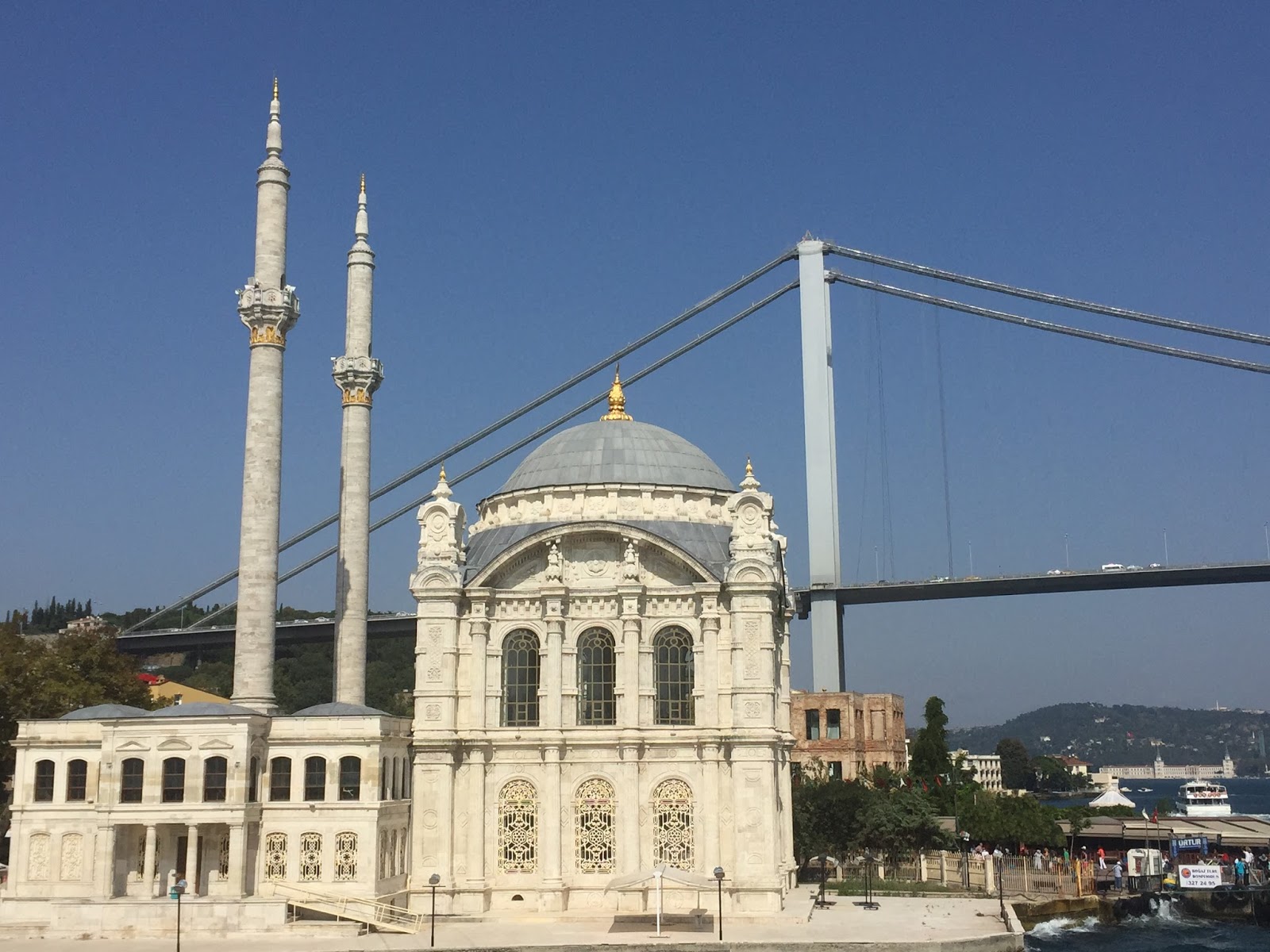 Beautiful mosque by the Bosphorus strait