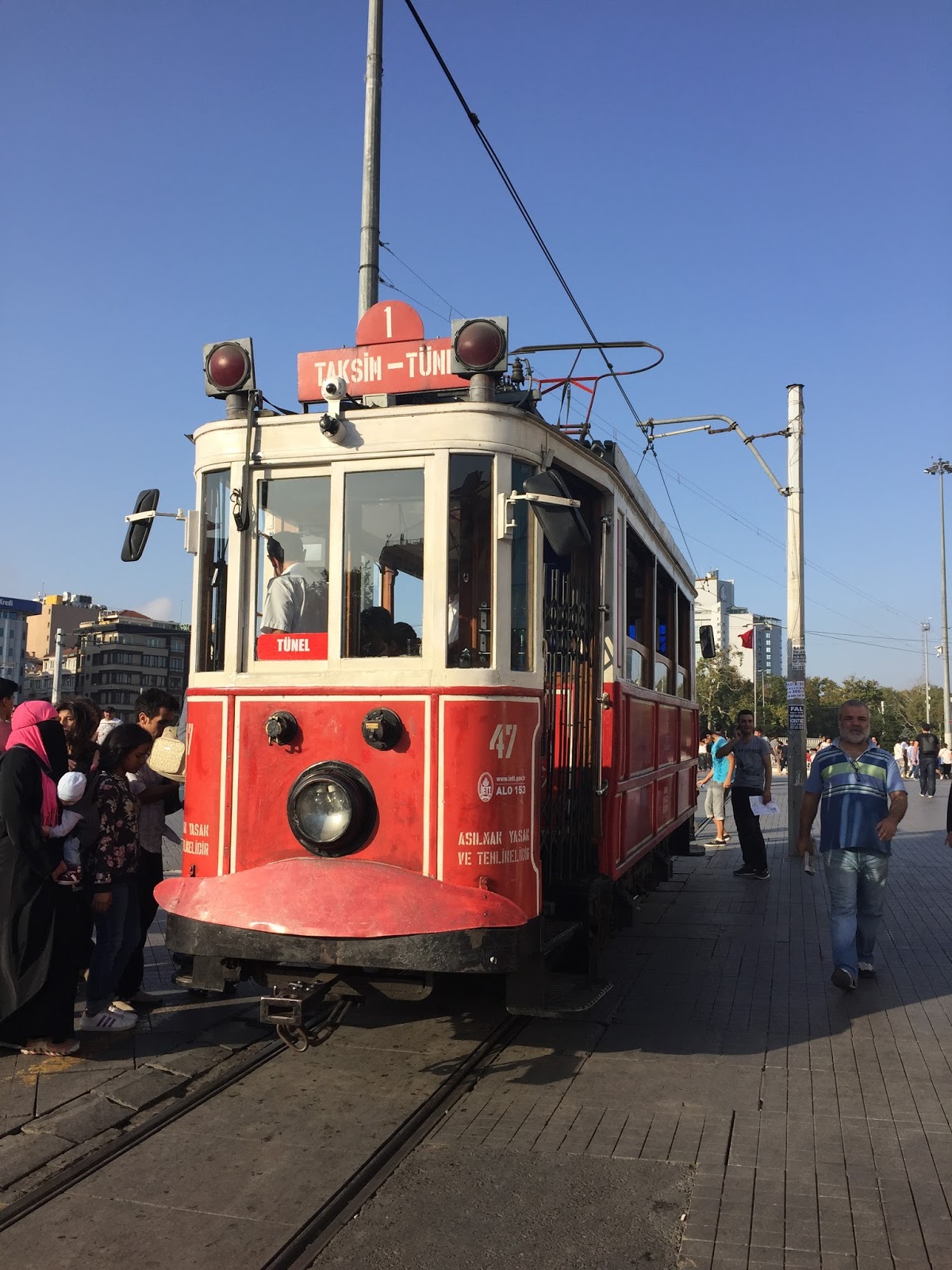 The famous tram in Taksim square