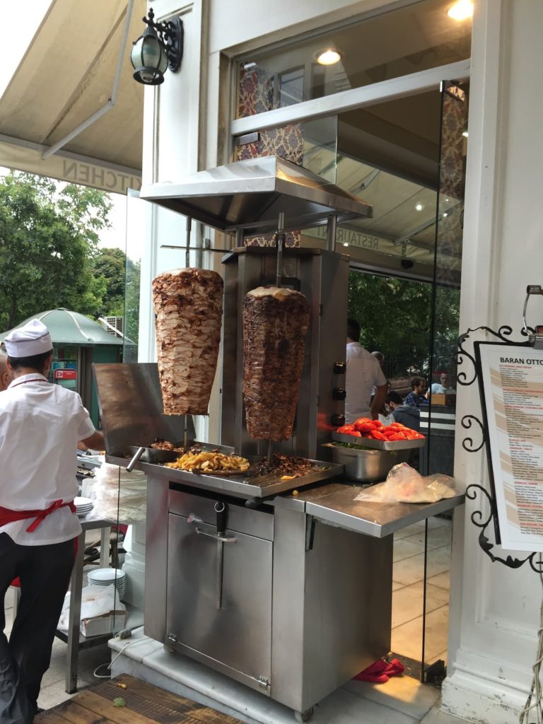 Trying some Turkish kebab