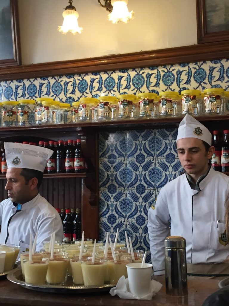 Trying some boza at Vefa Bozacisi