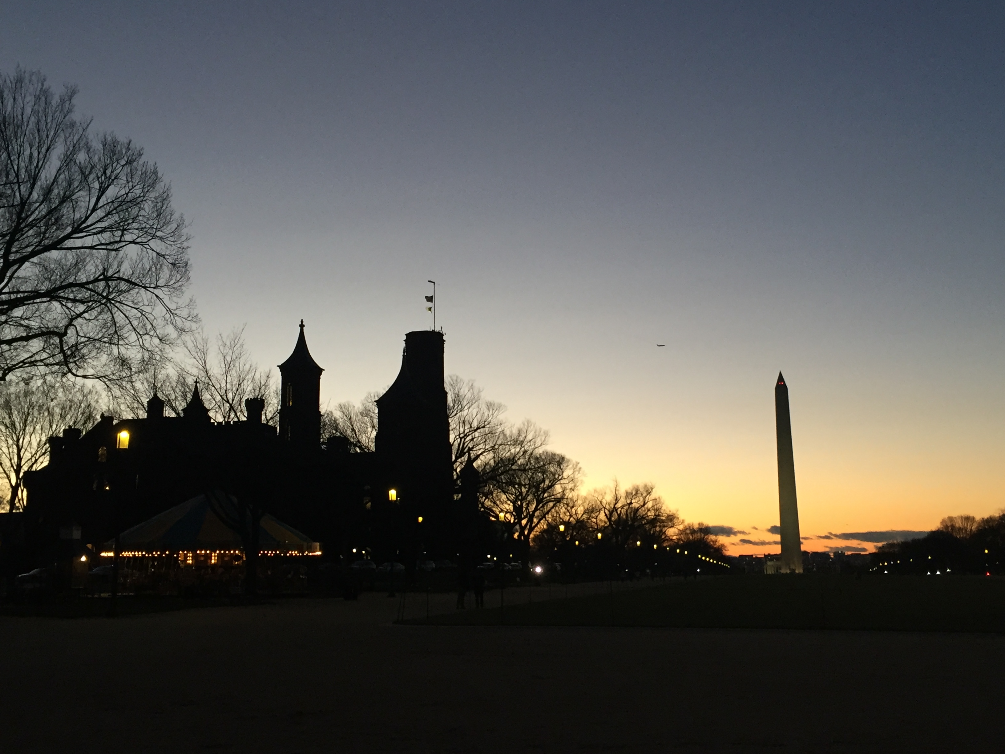 The National Mall at dusk