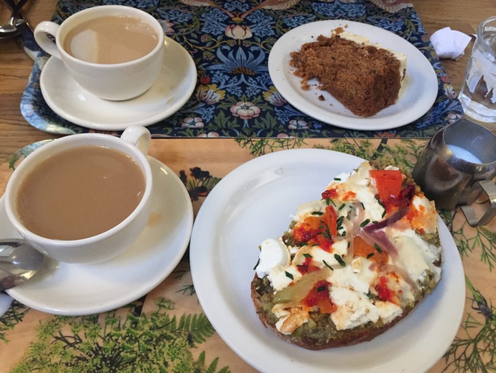 Enjoying brunch at Vaults & Garden