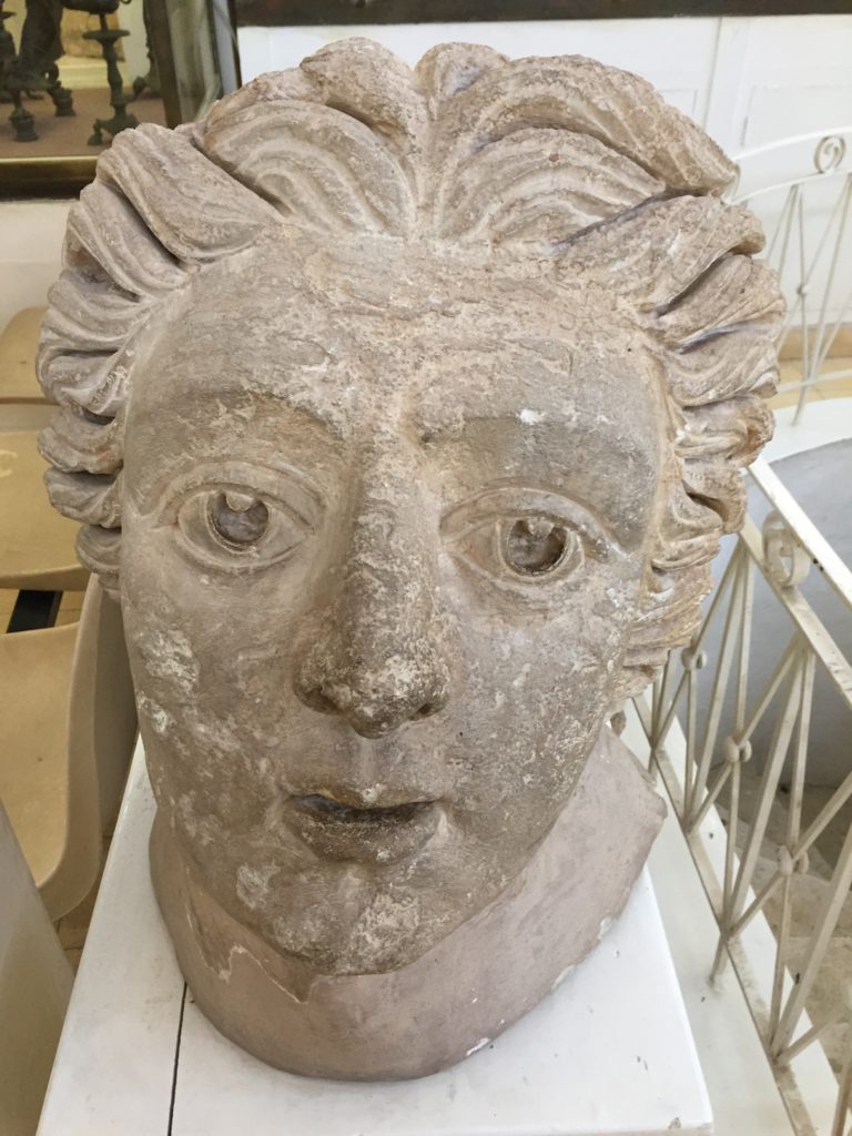 A sculpted face at the Jordan Archaeological Museum