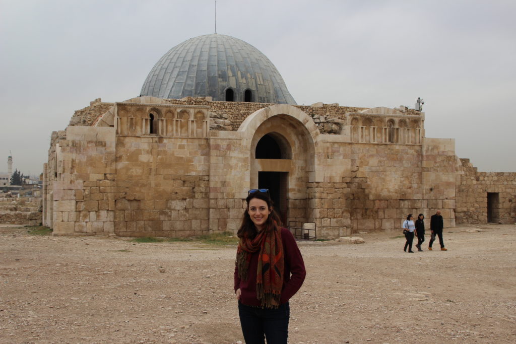 Posing with the Ummayyad Palace in the background