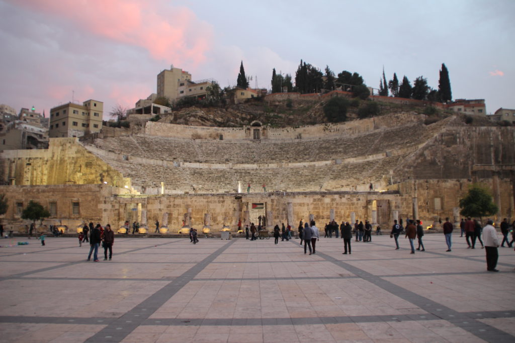 The Roman Theater at sunset