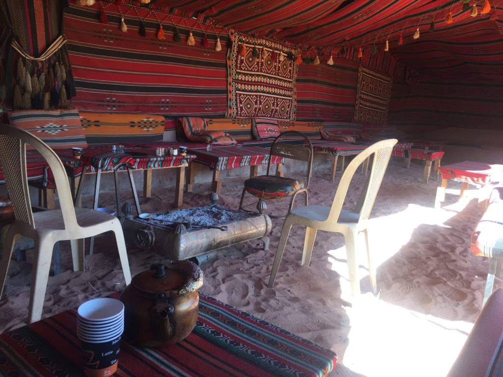 Having a tea before starting the tour