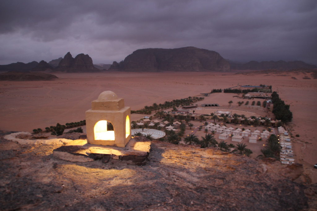Desert stormy sunset