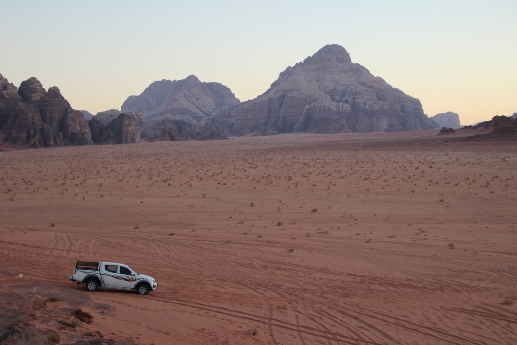 A jeep looking for a good spot