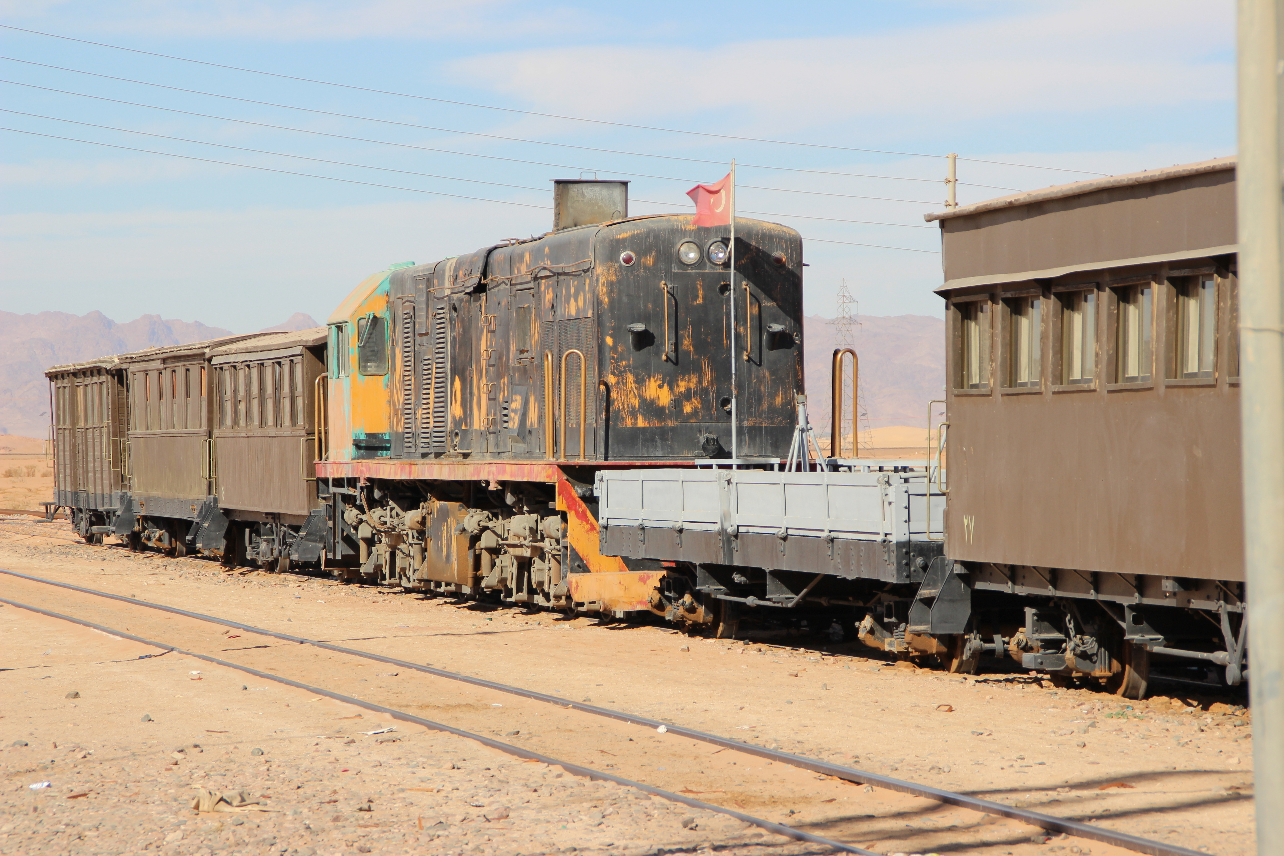 Carriages in the middle of the desert
