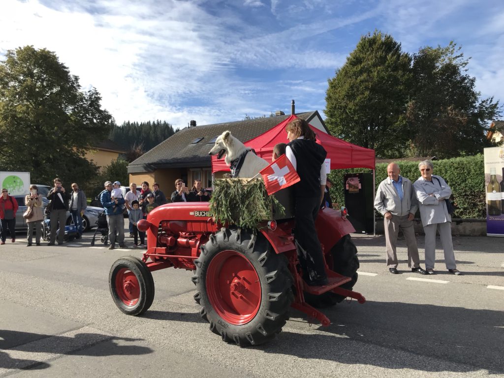 Swiss tractor opening the parade