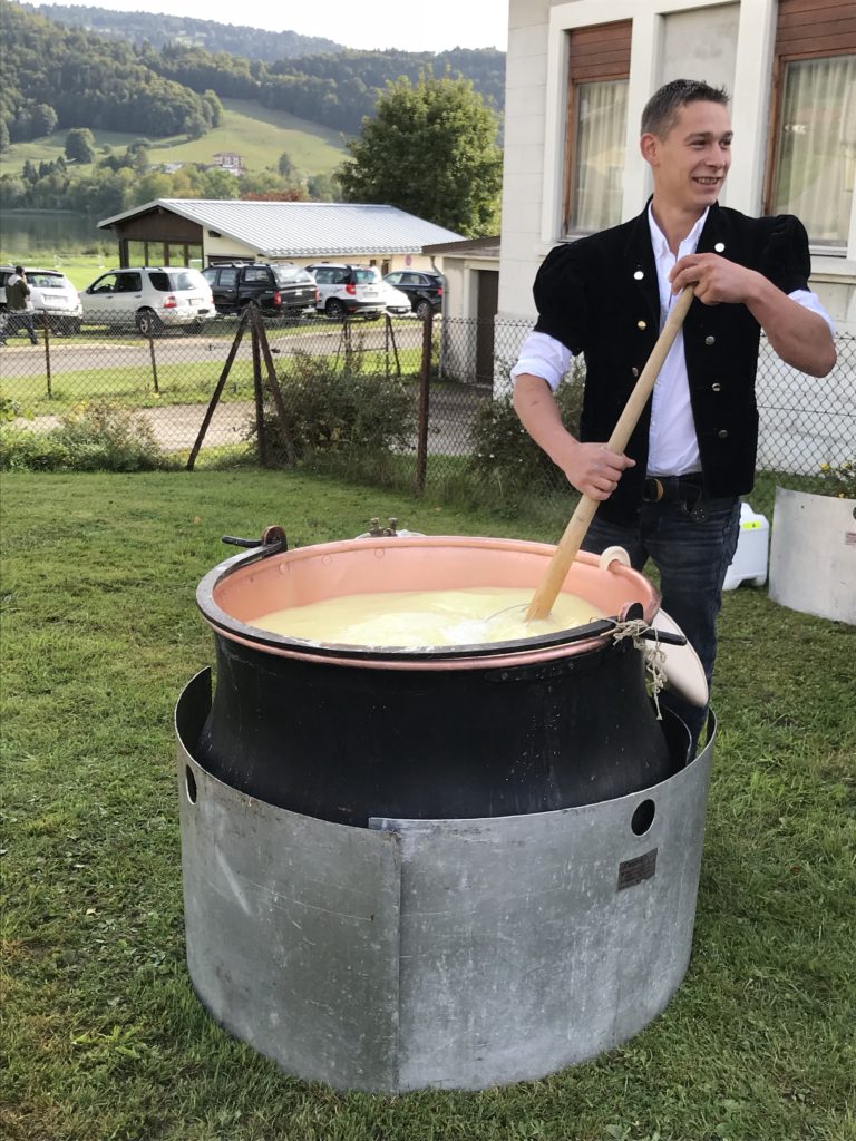 Live making cheese