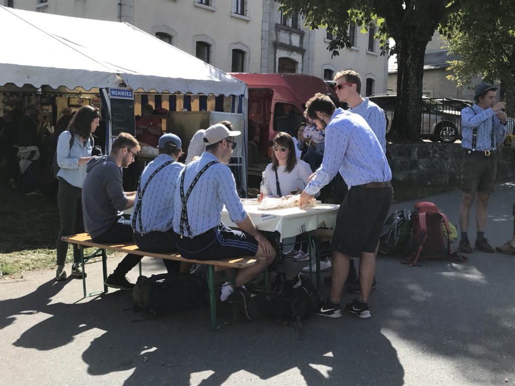 Villagers in Swiss attire