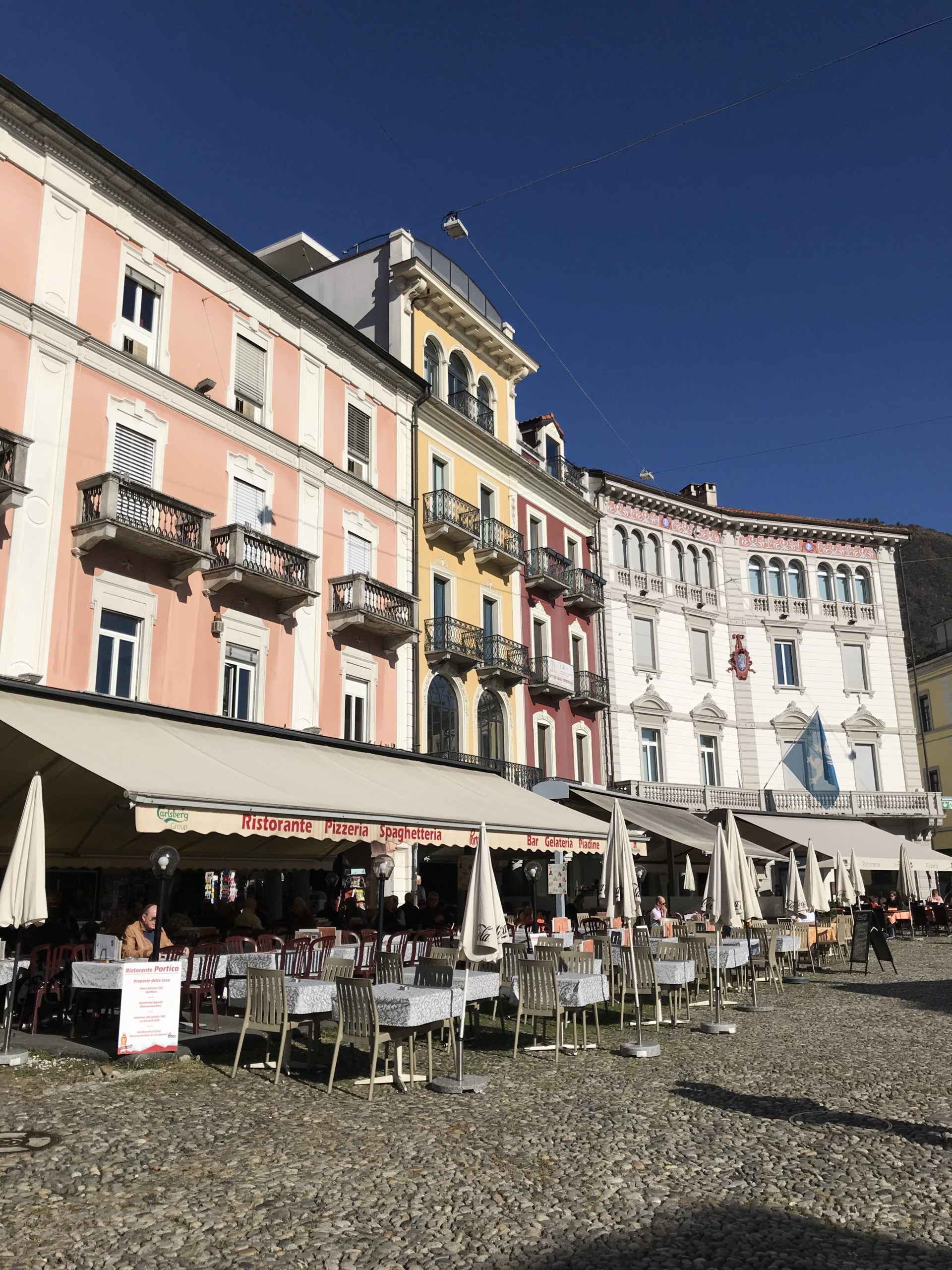 The pastel colors of Piazza Grande