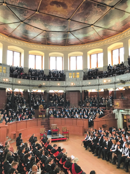 The graduation ceremony took place in the Sheldonian Theatre