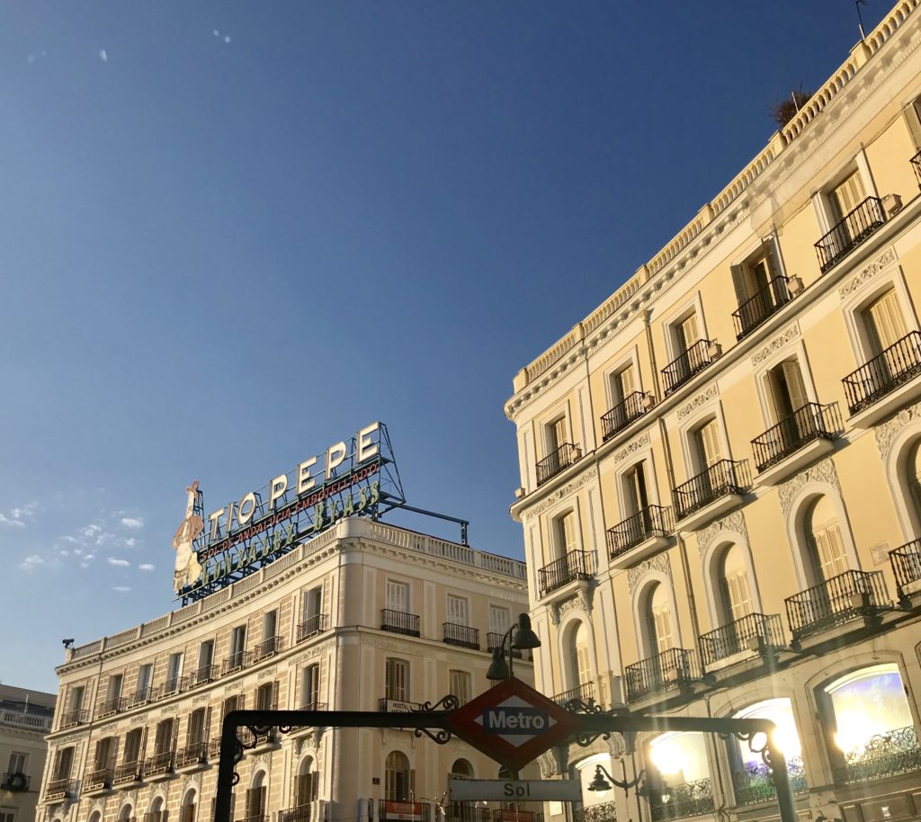 The famous building of Tío Pepe in Puerta del Sol