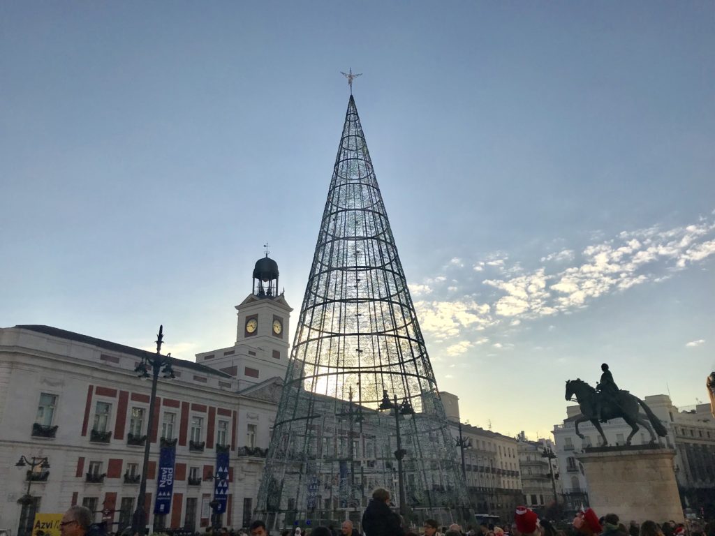 The Xmas tree at Puerta del Sol