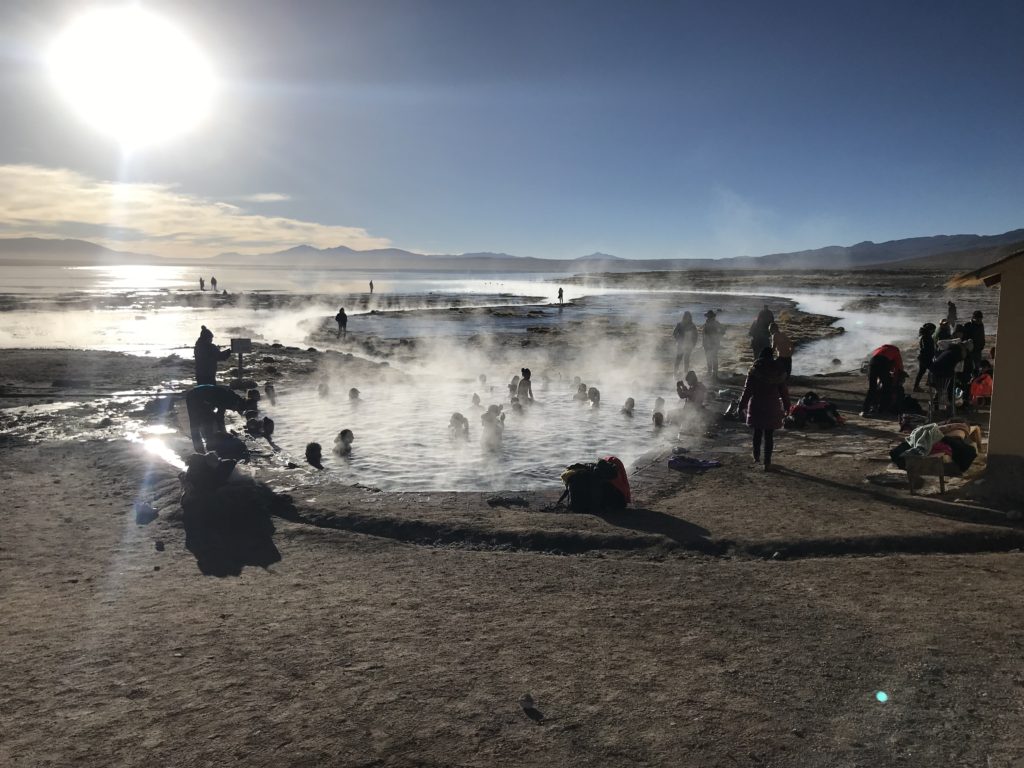 Enjoying the Polques hot springs