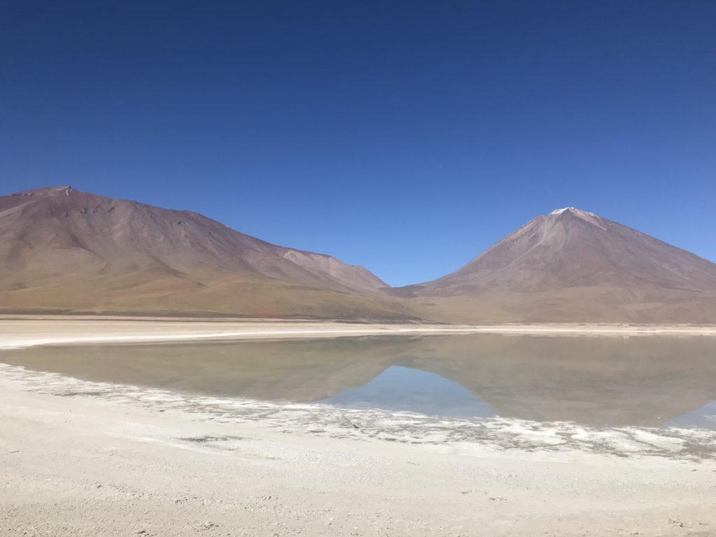 The Laguna Verde with the Licancabur volcano in the background