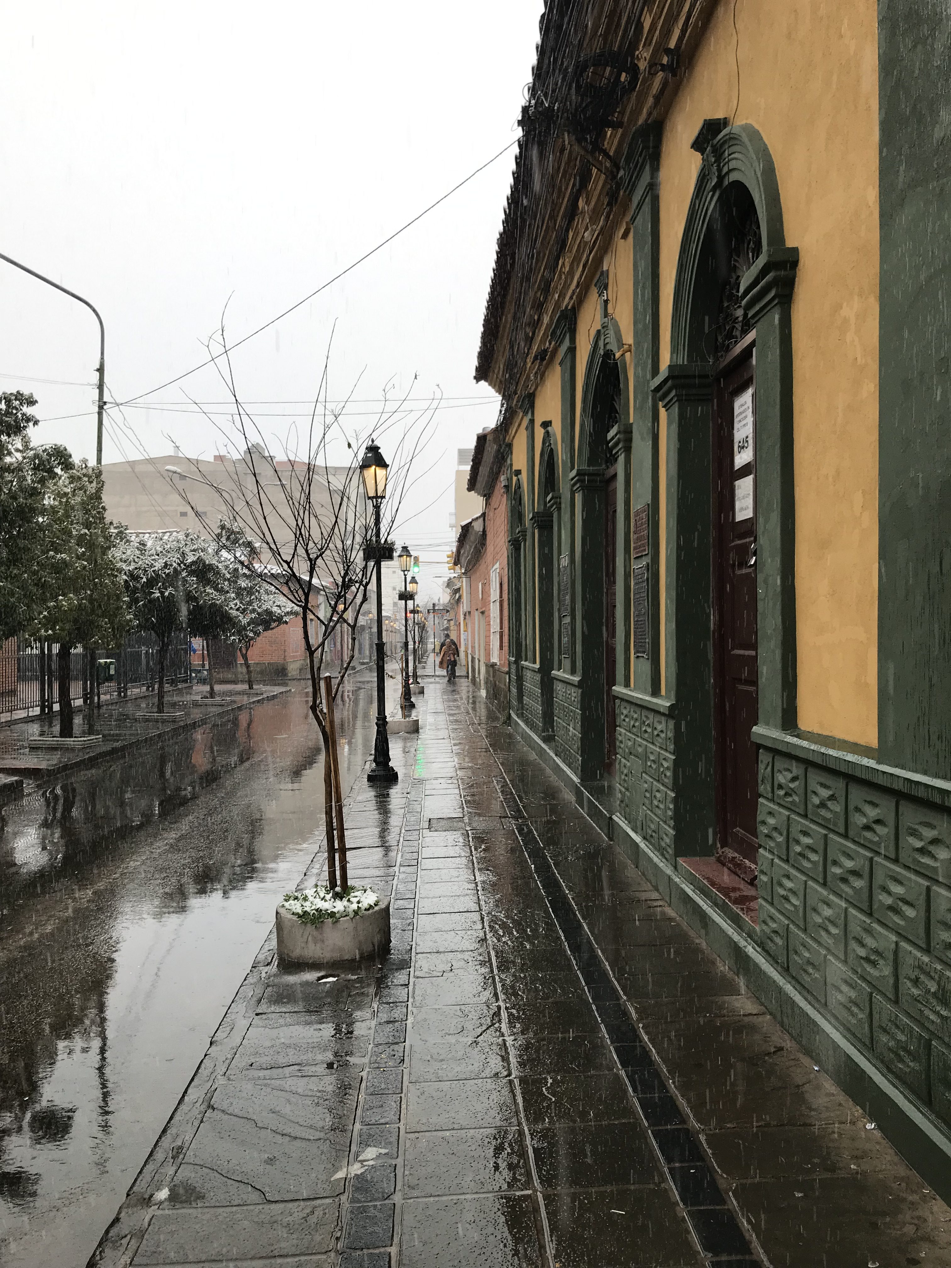 First the rain, then the snow on Daniel Campos street