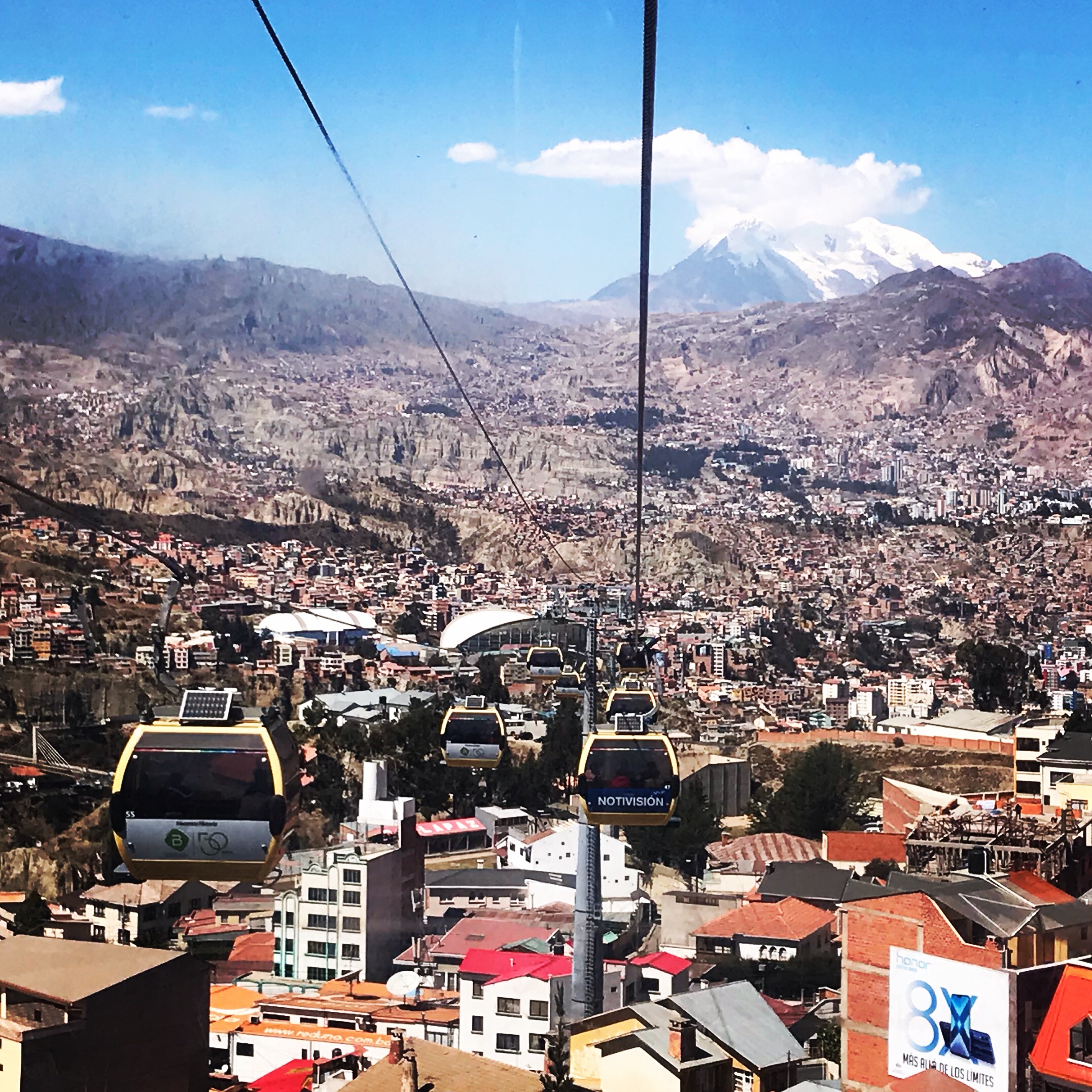 Taking the cable car is one of my favorite things when in La Paz