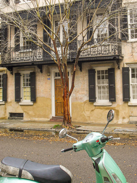 Southern vibes made of wrought iron balconies, a humid climate and a vintage motorbike
