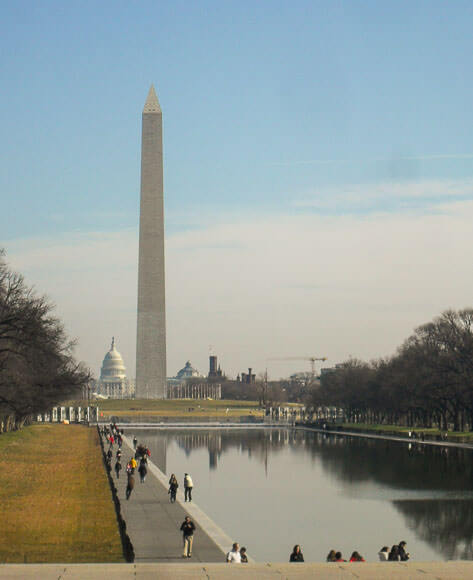 View to the Washington Monument from the Lincoln Memorial