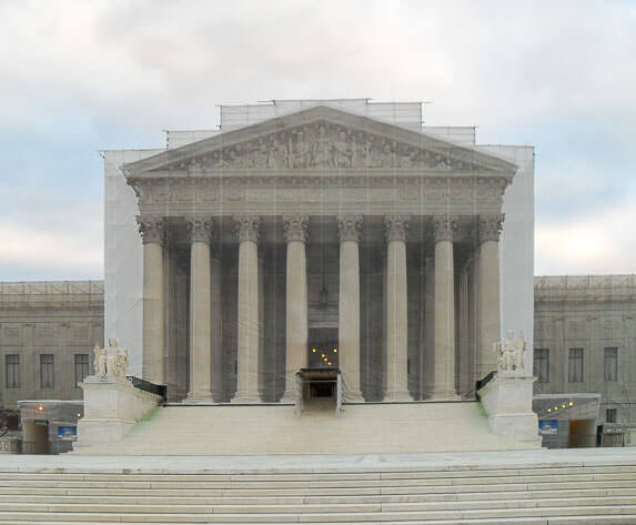 The building of the Supreme Court of the United States was under renovation