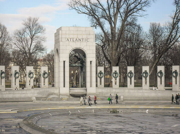 The imposing World War II Memorial