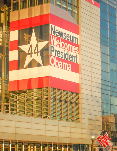 Newseum's welcoming message