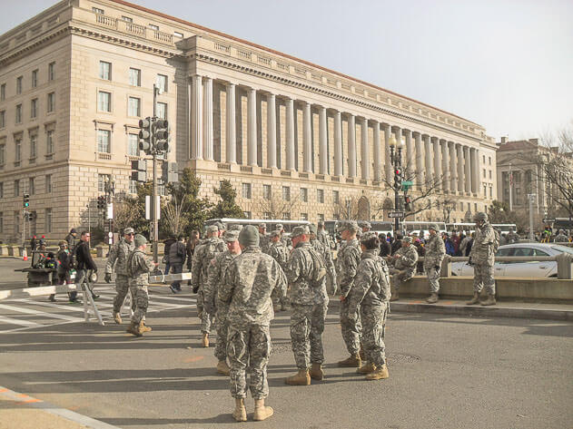 The military made sure the Inauguration Day went smoothly