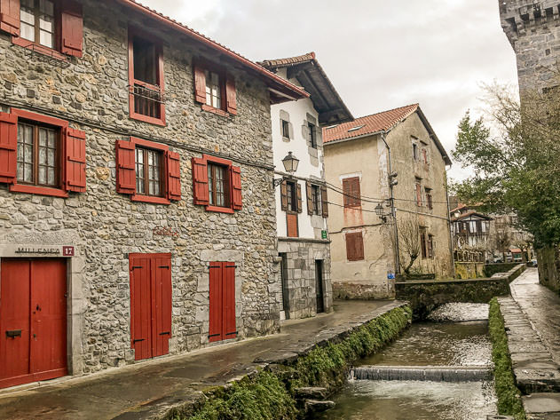 Stone houses by the river