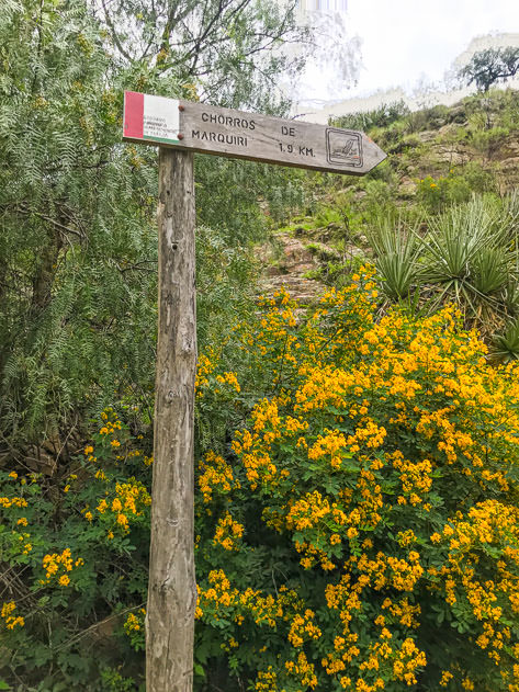 Follow this sign to get to the Marquiri waterfalls