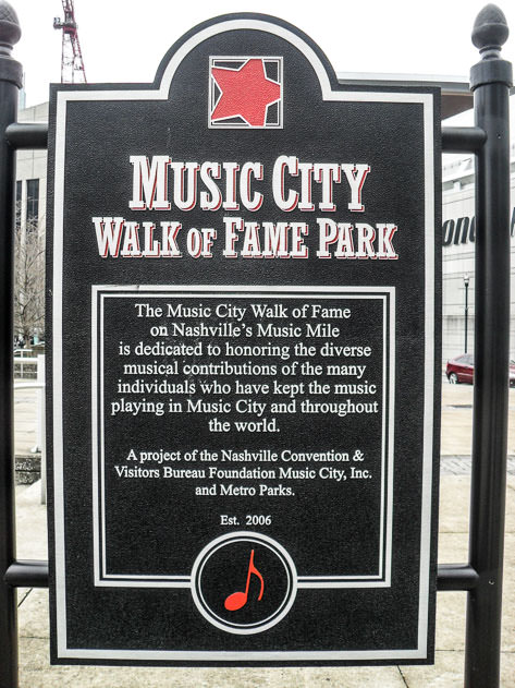 A sign in the Walk of Fame Park