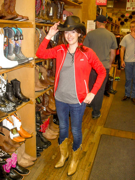 Trying the cowgirl outfit, yeah!