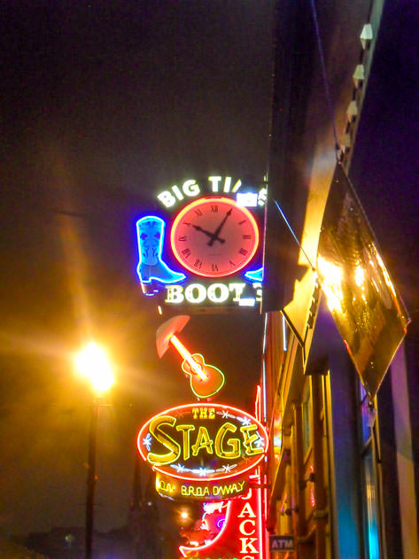 Broadway St is the place to honky-tonk in Nashville