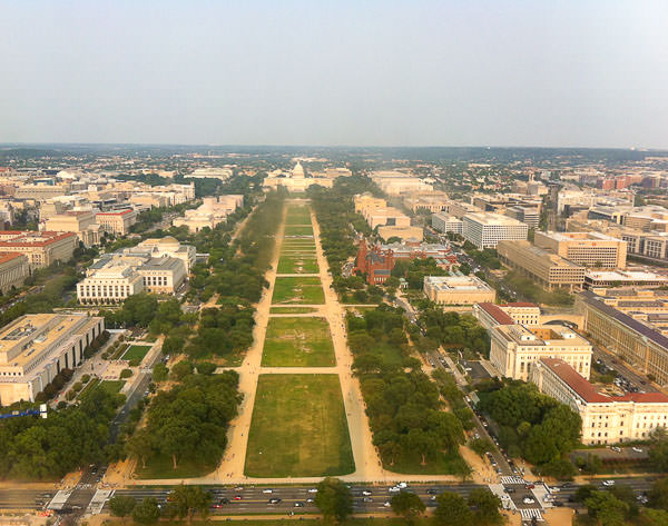 The east view with the Capitol in the far end