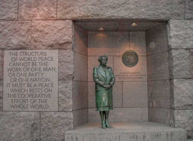 Eleanor Roosevelt has her own statue in her husband FDR's Memorial