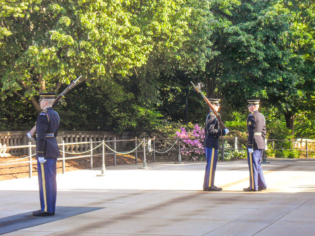 The changing of the guard is a must-see ceremony while you're visiting the Arlington National Cemetery