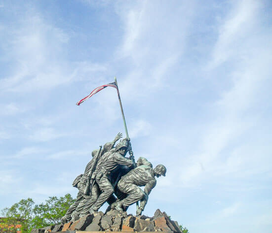 Statue representing the flag-raising in Iwo Jima