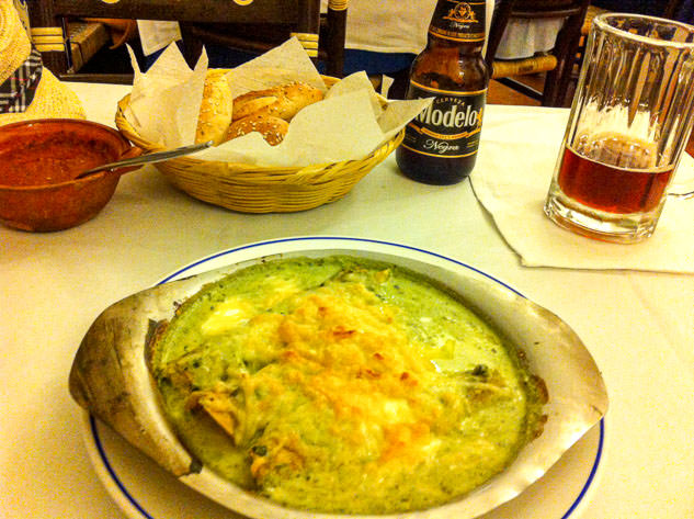 Yummy enchiladas at Café Tacuba