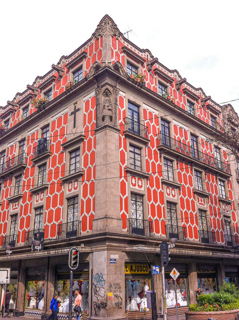 A colorful facade in Mexico City