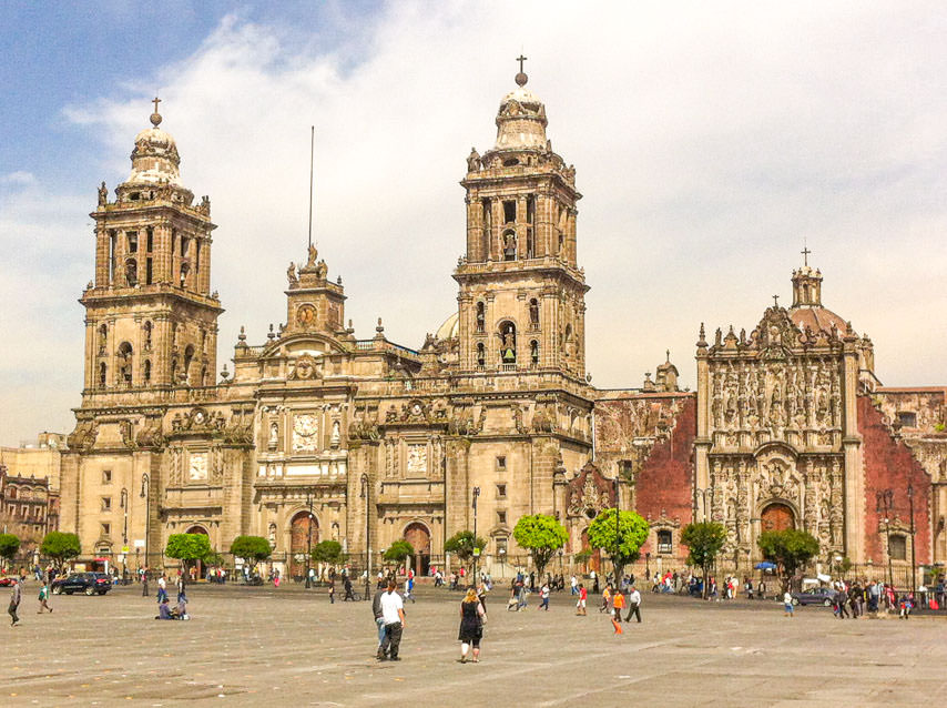 Plaza de la Constitución, also known as El Zócalo, is considered the heart of Mexico City