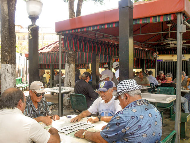 Cuban immigrants playing domino in Little Havana
