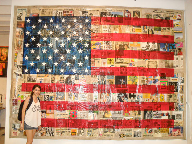 With the American flag at a gallery in Wynwood