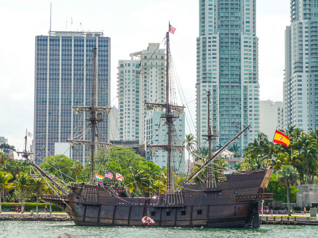 A galleon in the Bayside Marketplace area