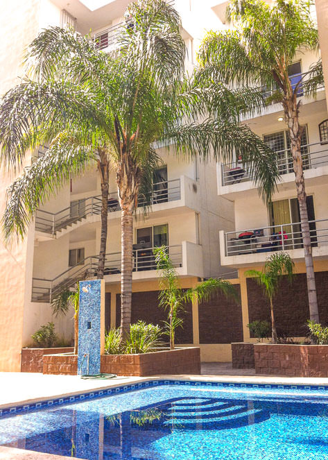 The inviting pool in the TEC dorms