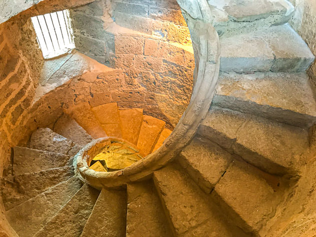 Spiral staircase in the Royal Butchery