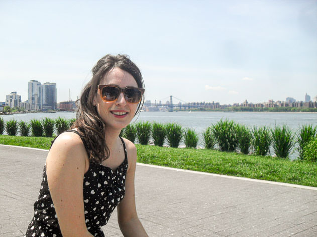 Posing by the East River