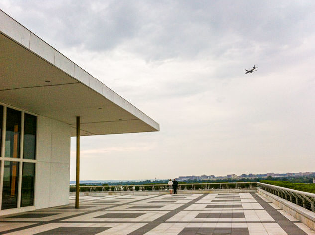 The massive roof terrace at the Kennedy Center