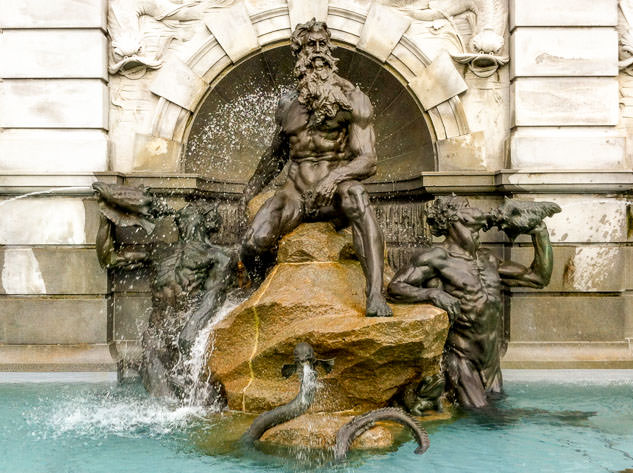 The Neptune fountain outside the Library of Congress